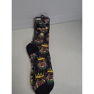 Ed Hardy 2 Pairs Socks Mens Size 6-12 Cushioned Crew Bulldogs, Eagle Black New